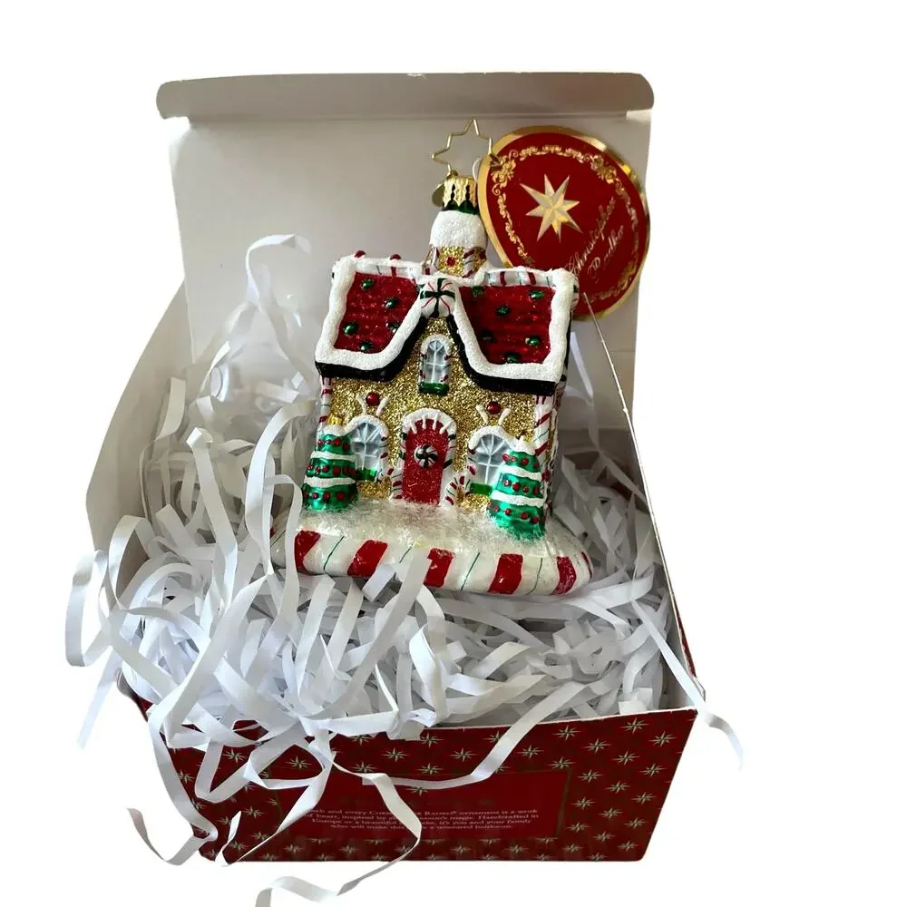 NEW Christopher Radko Sweet Tooth Cottage Glass Ornament